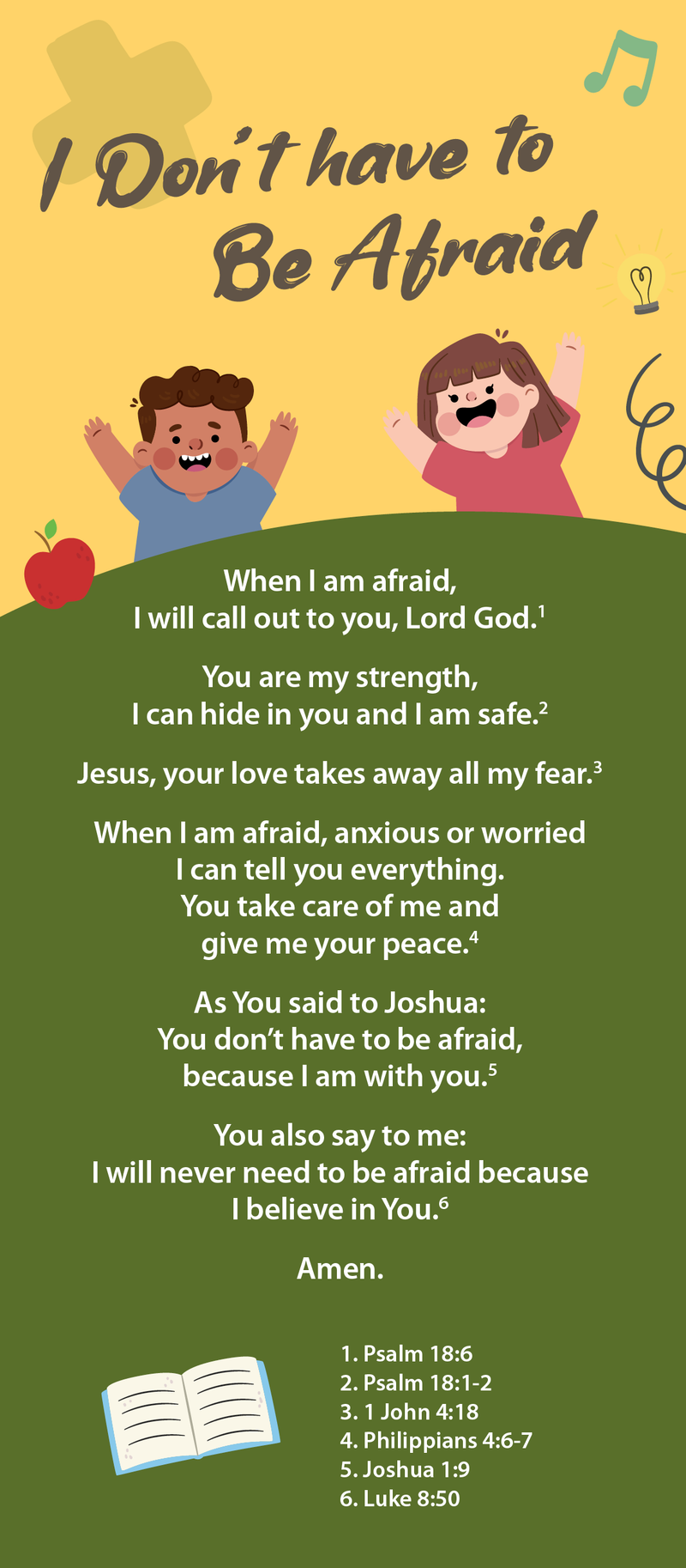 Children's Proclamation - I don't have to be afraid