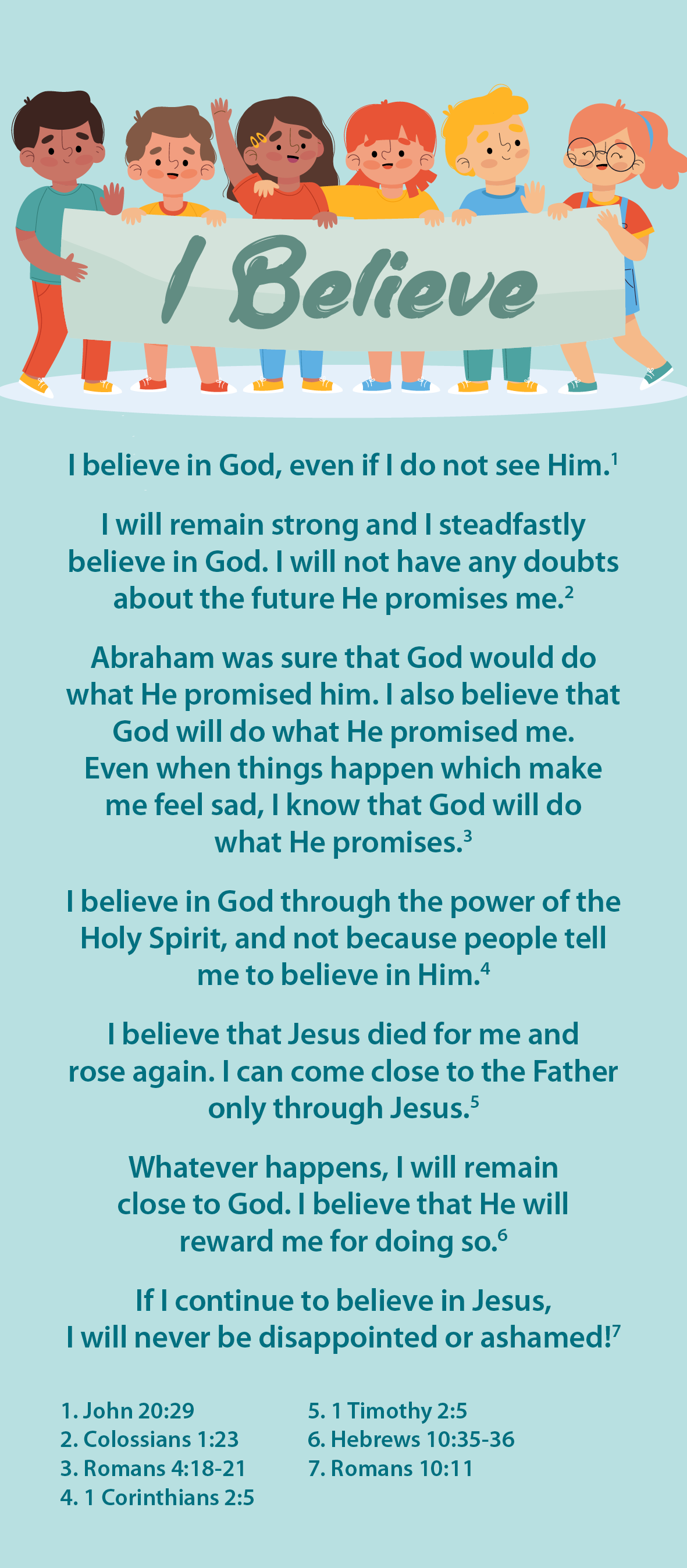 Children's Proclamation - I Believe | Proclamation Card | Derek Prince ...