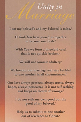 Proclamation - Unity in Marriage